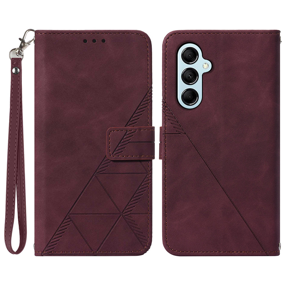 YB Imprinting Series-1 For Samsung Galaxy M14 5G Imprinted Lines Shell Stand Wallet PU Leather Case YB Imprinting Series-1 For Samsung Galaxy M14 5G Imprinted Lines Shell Stand Wallet PU Leather Case